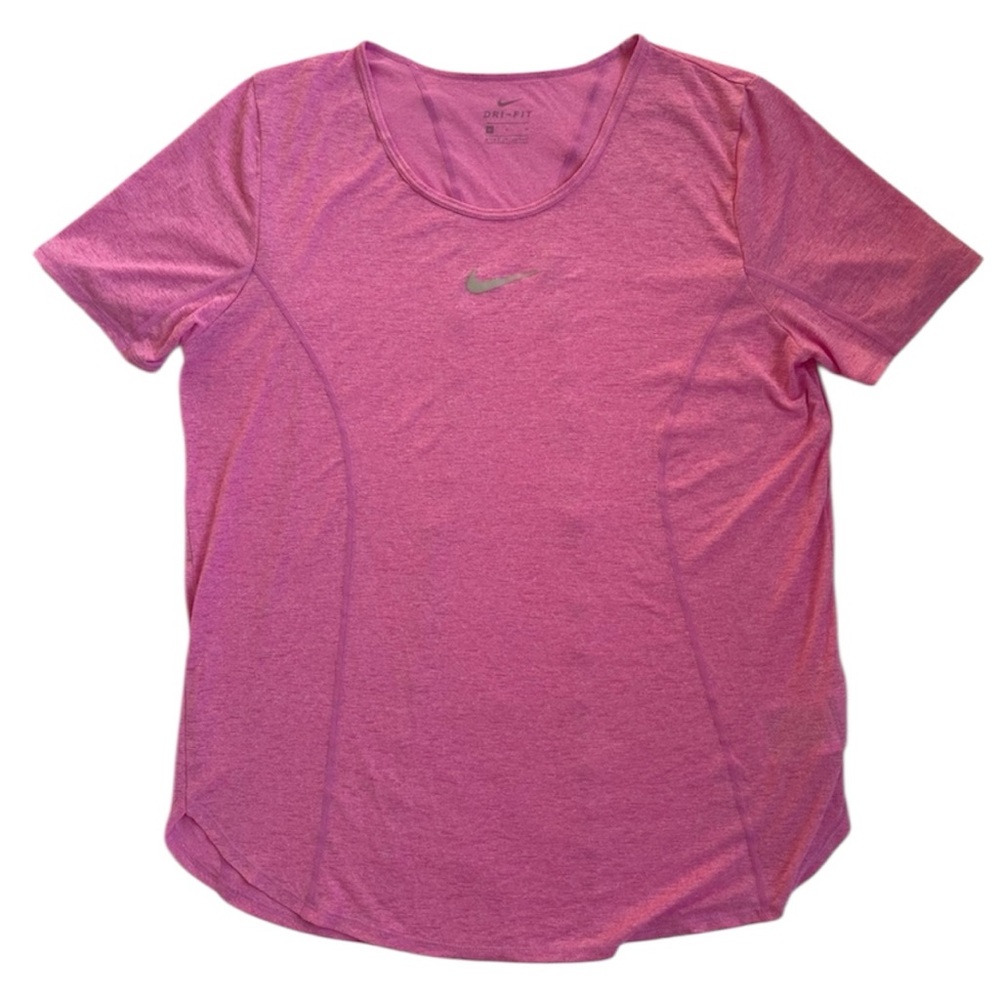 Nike Dri-Fit sheer Fitted Short Sleeve Tee Pink Womens M